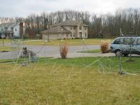 Original snowmen wire frames during daytime setup
